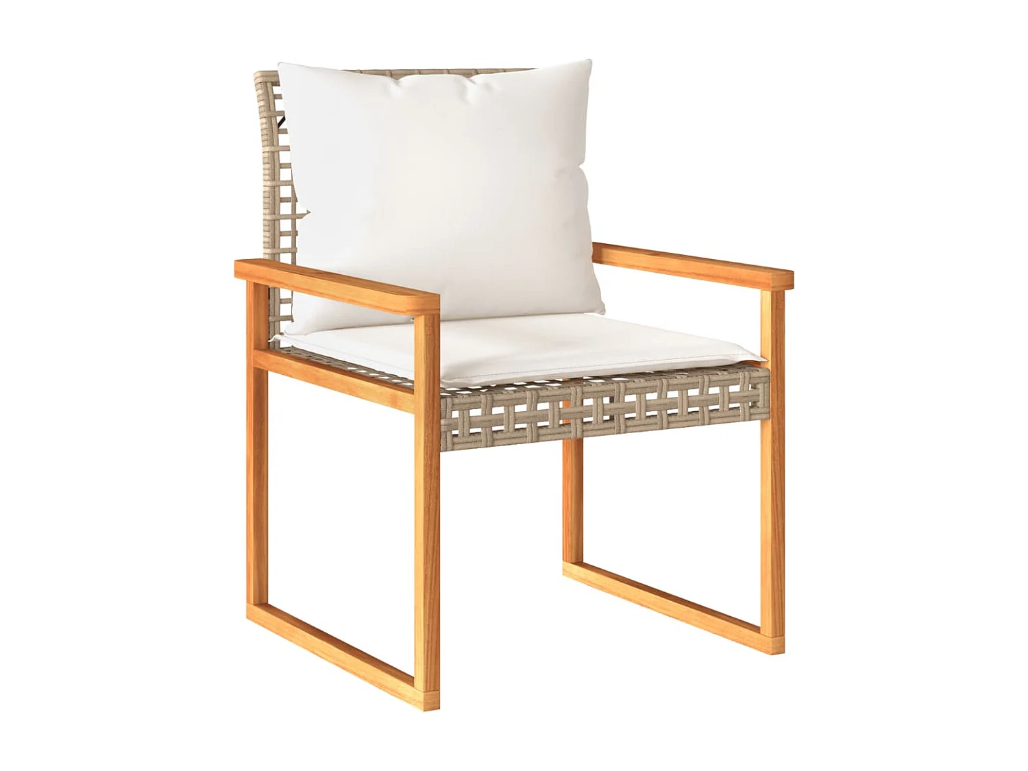 Ensemble de bistro et coussins 3 pcs mélange beige rotin acacia