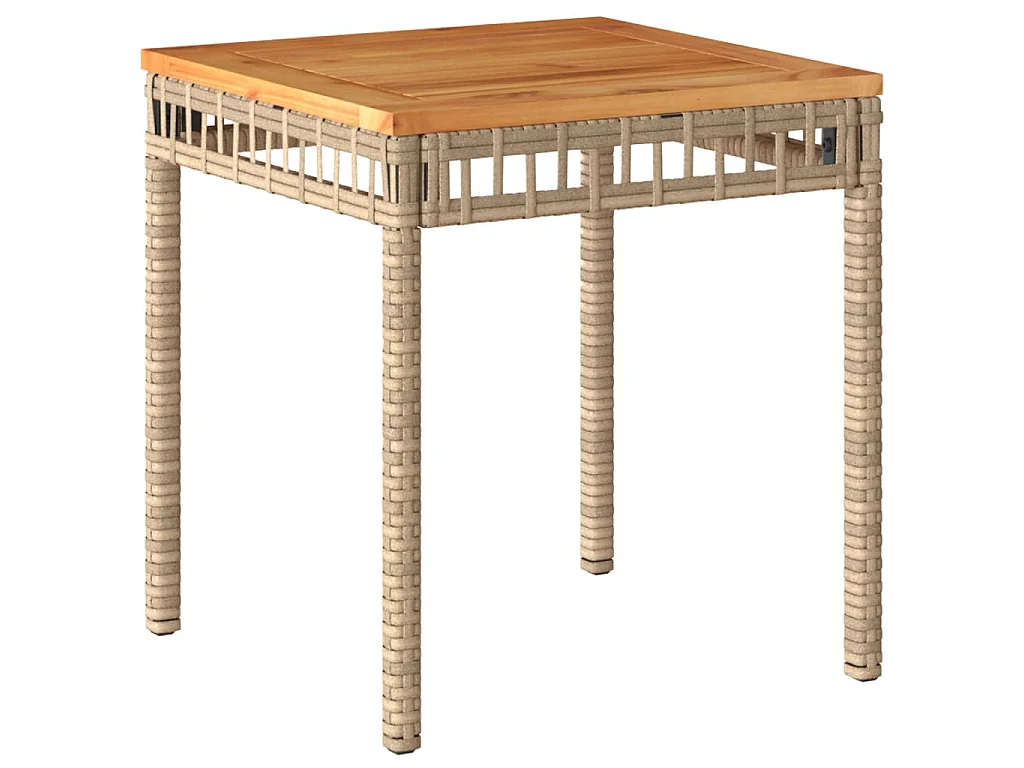 Ensemble de bistro et coussins 3 pcs mélange beige rotin acacia