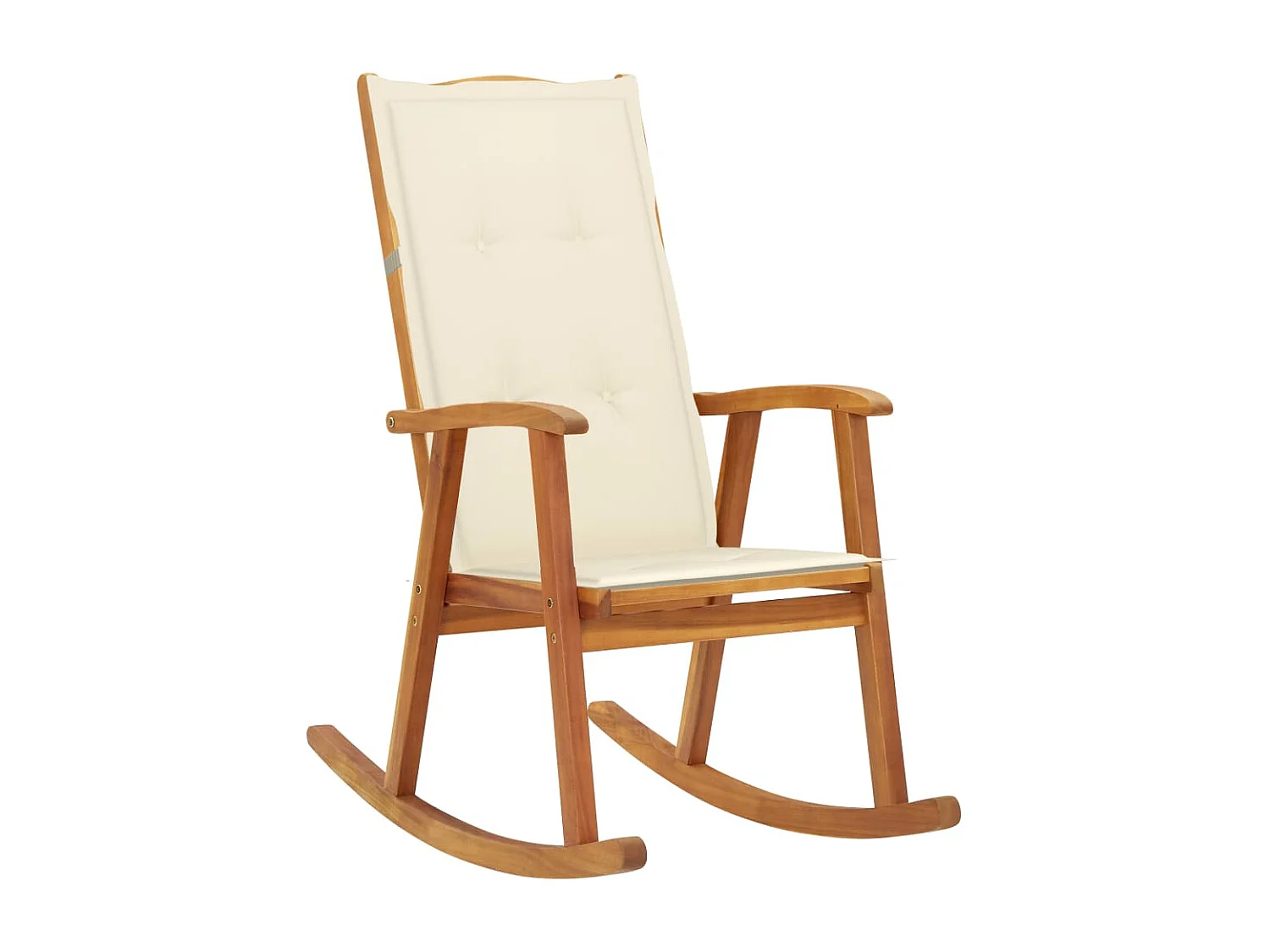 Cadeira de baloiço com almofadões madeira de acácia maciça