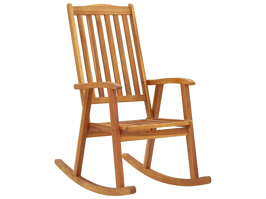 Silla mecedora con cojines madera maciza de acacia