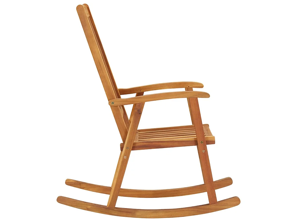 Silla mecedora con cojines madera maciza de acacia