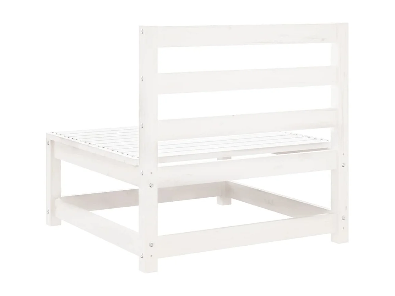 5-tlg. Garten-Sofagarnitur Weiß Massivholz Kiefer