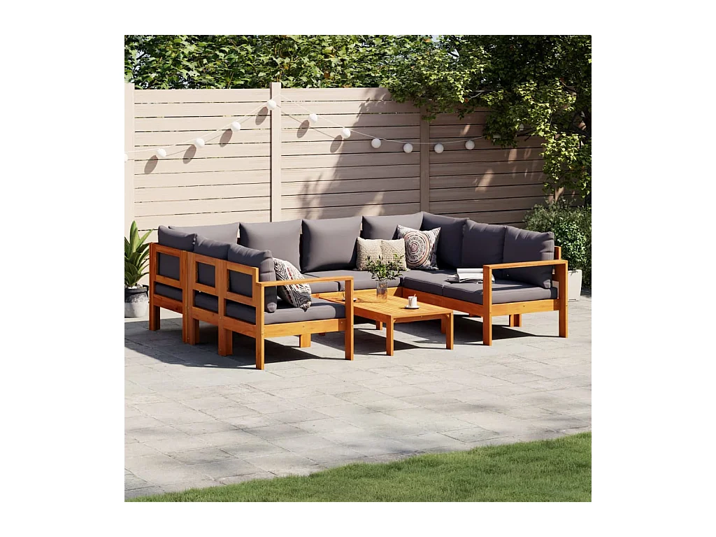 6-tlg. Garten-Sofagarnitur mit Kissen Massivholz Akazie