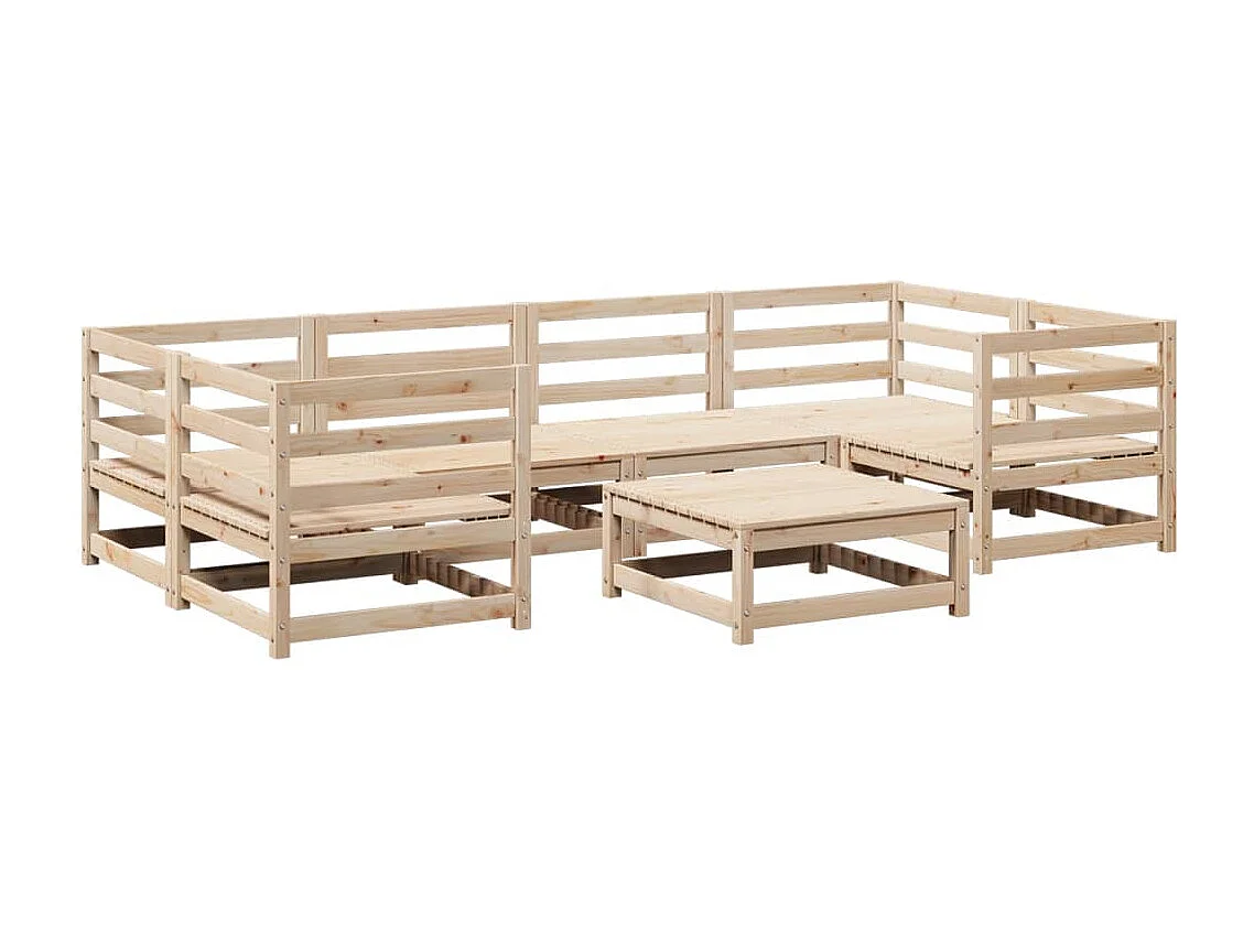 7-delige Loungeset massief grenenhout