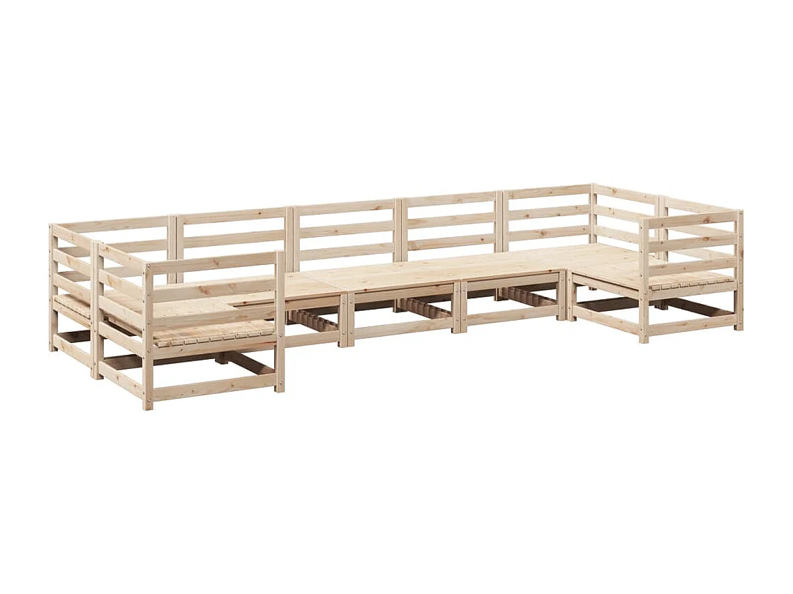 7-tlg. Garten-Sofagarnitur Massivholz Kiefer