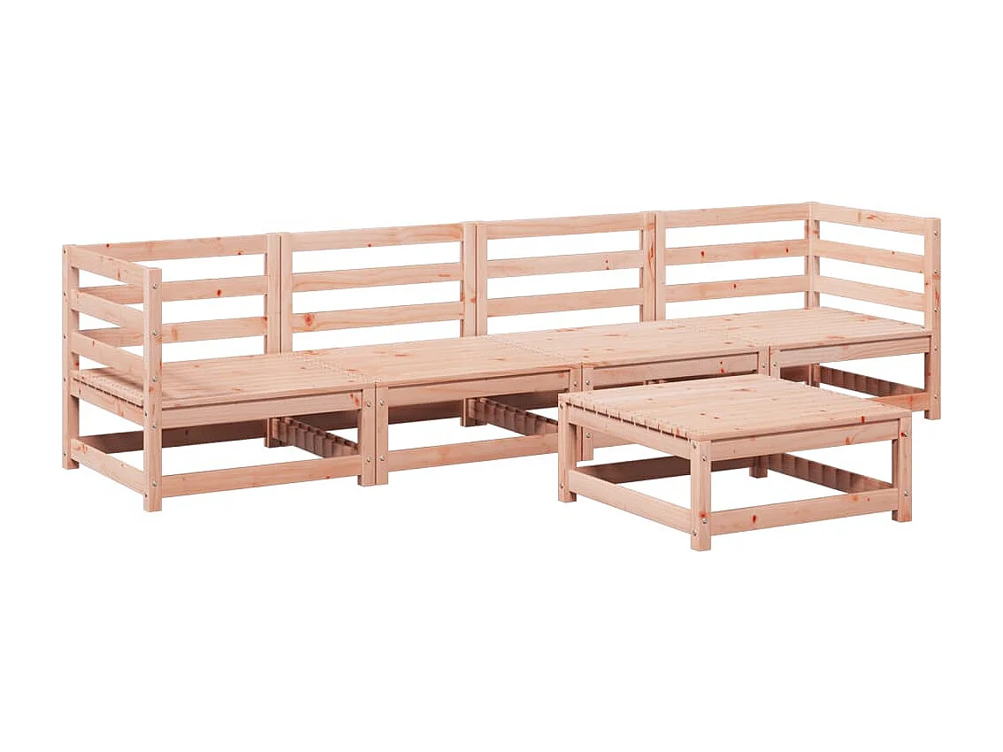 Salon de jardin 5 pcs bois massif sapin de douglas