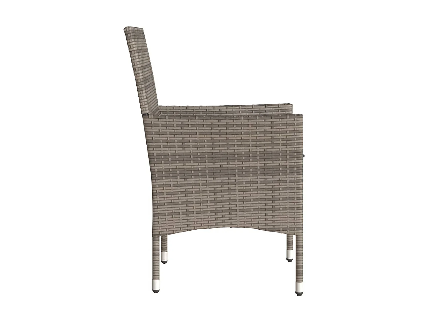 Tuinstoelen 2 st met kussens poly rattan grijs