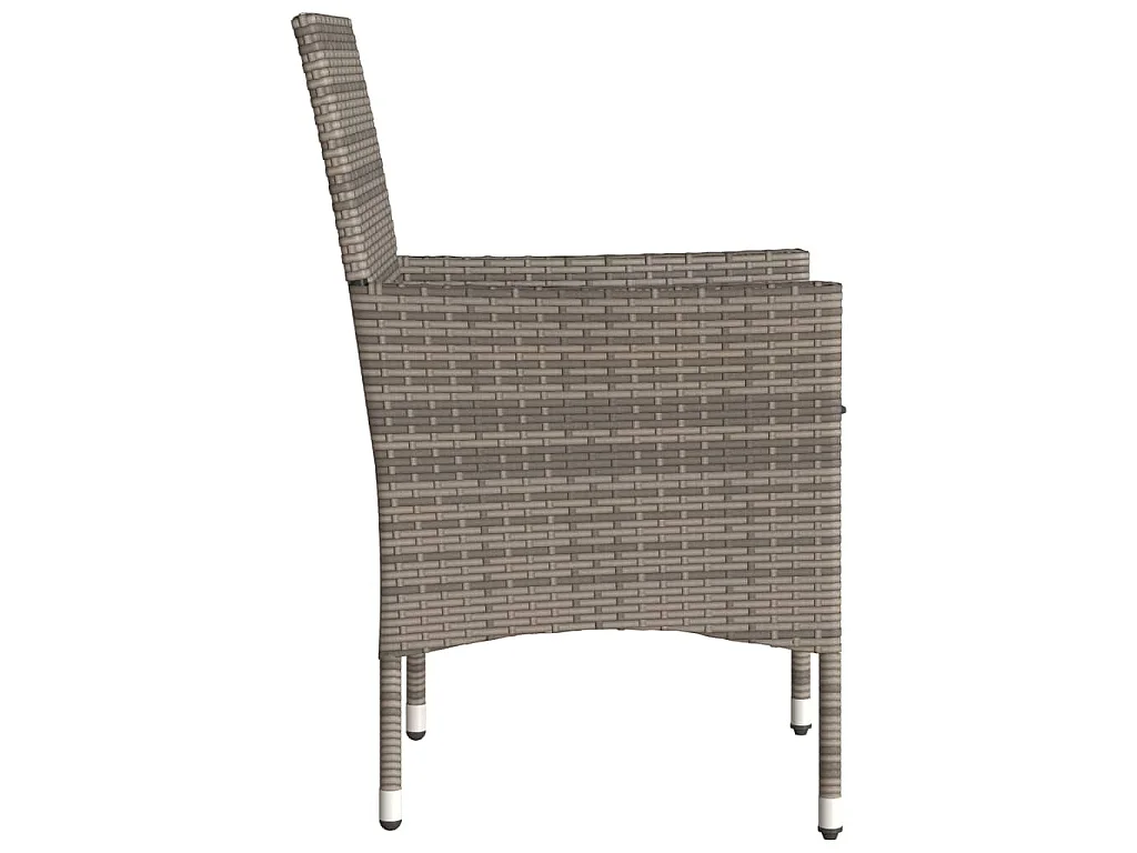 Gartenstühle mit Kissen 2 Stk. Grau Poly Rattan