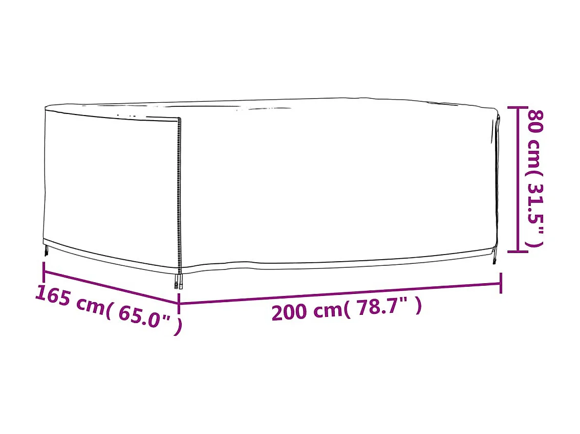Coperture per Mobili da Giardino 2pz 200x165x80 cm 420D Oxford