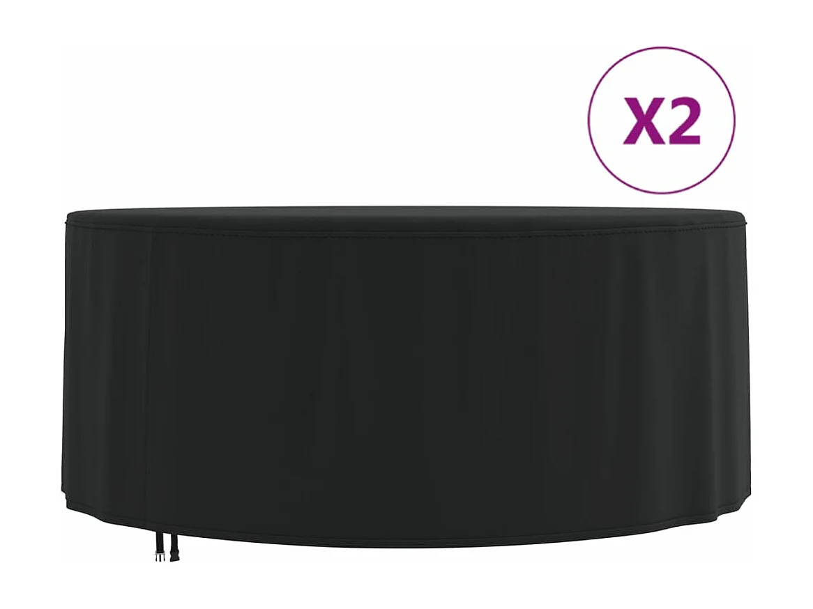 Gartenmöbel-Abdeckungen 2 Stk. Ø 182x71 cm 420D Oxford-Gewebe