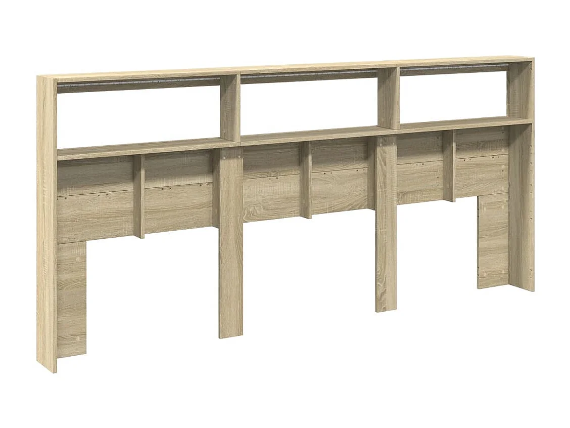 LED-Kopfteil mit Ablagen Sonoma-Eiche 220x17x102 cm