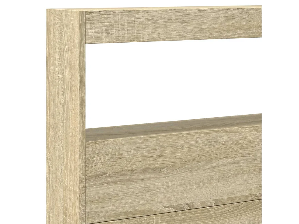 LED-Kopfteil mit Ablagen Sonoma-Eiche 220x17x102 cm