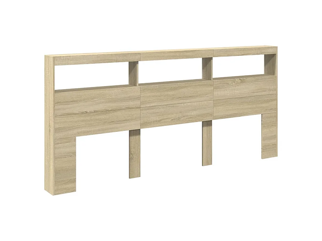 Armoire tête de lit avec LED chêne sonoma 220x17x102 cm