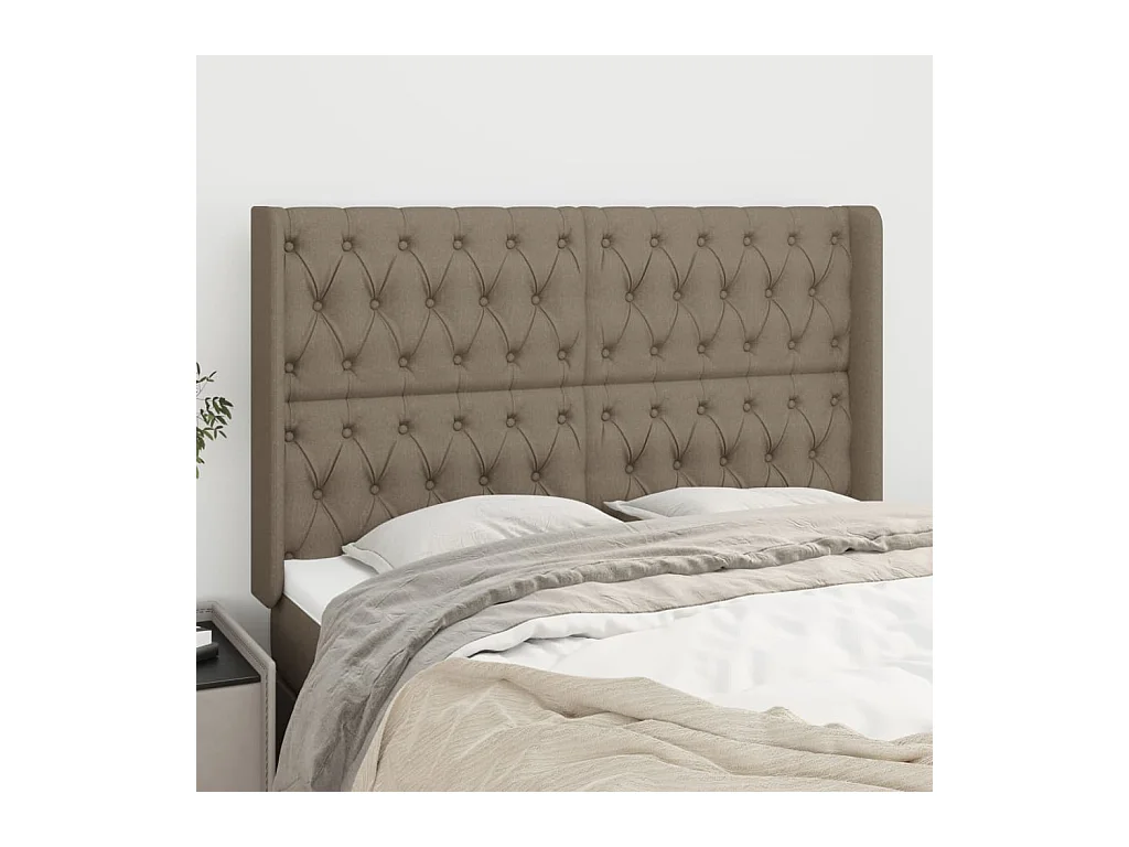 Tête de lit avec oreilles Taupe 163x16x118/128 cm Tissu