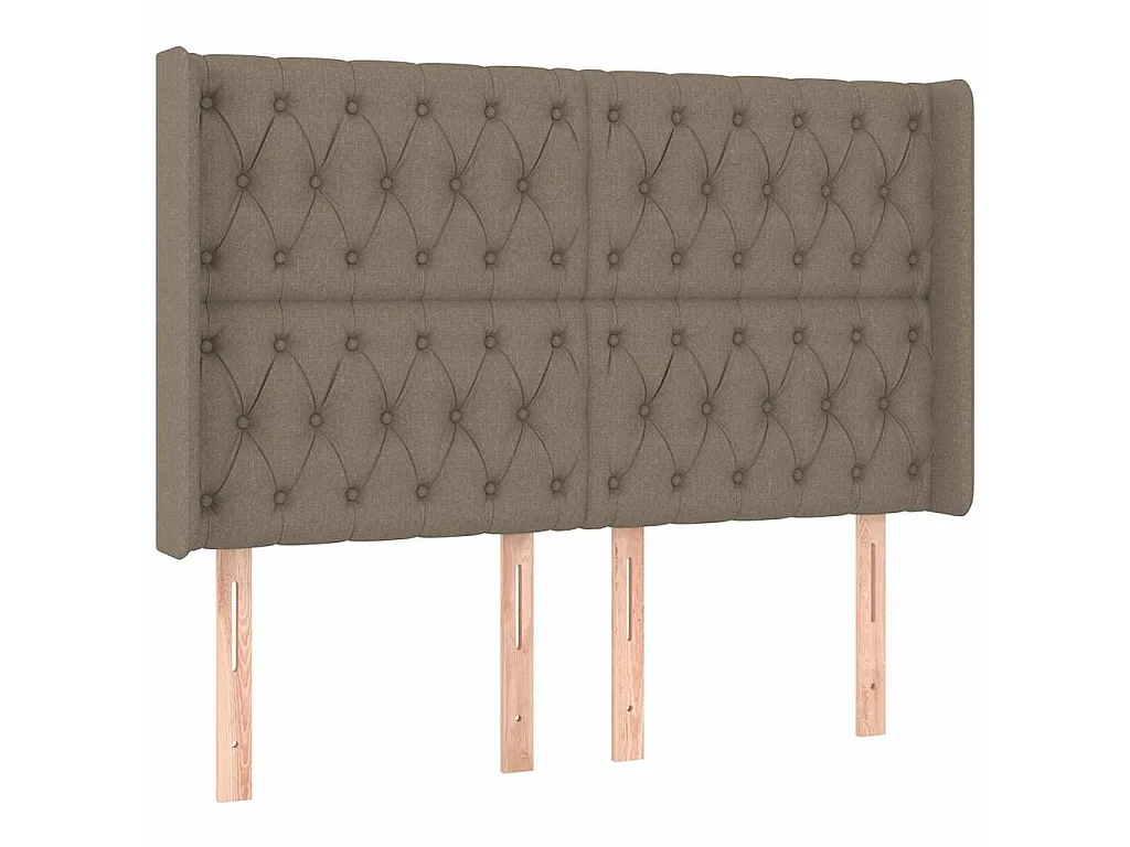 Kopfteil mit Ohren Taupe 163x16x118/128 cm Stoff