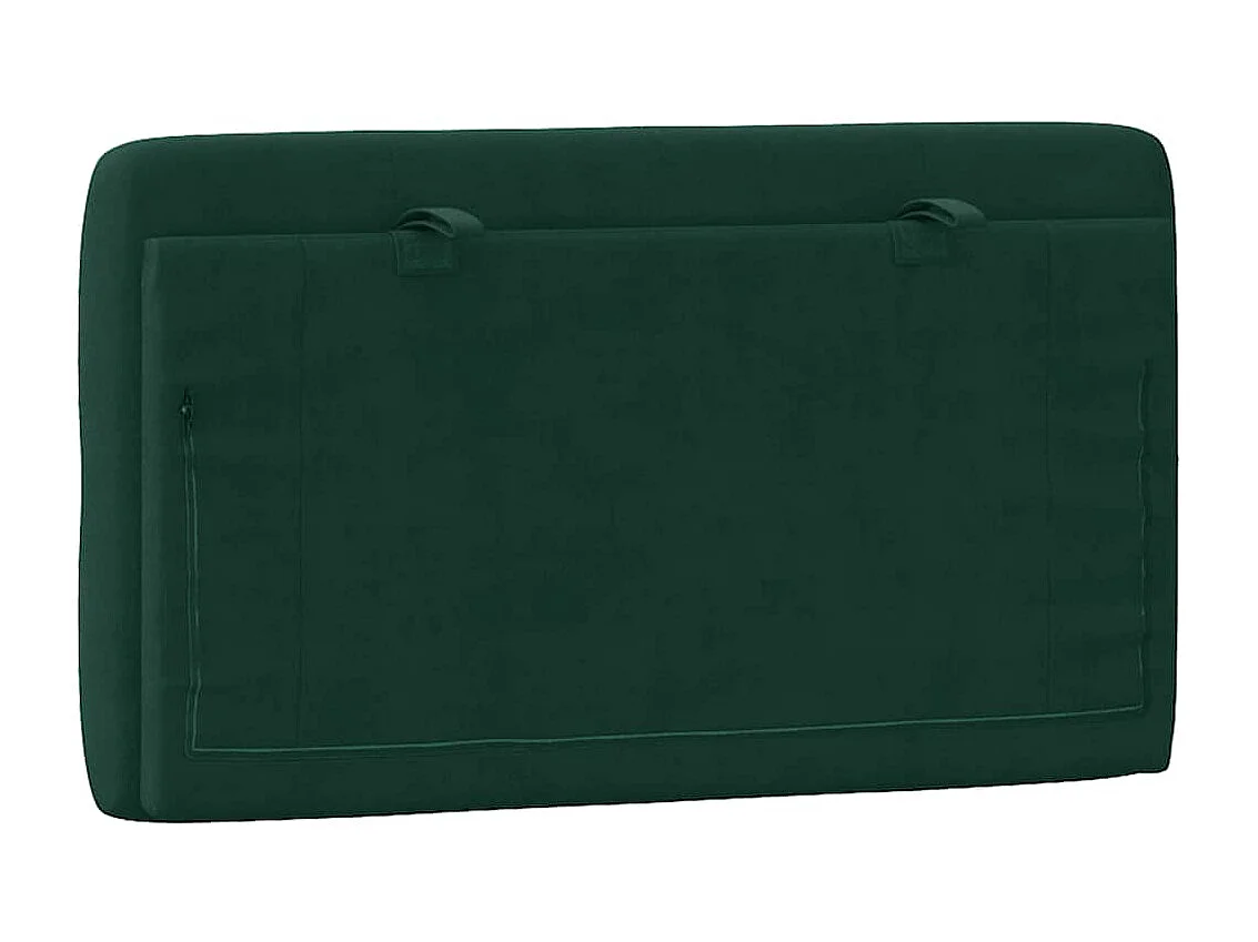 Coussin de tête de lit vert foncé 90 cm velours