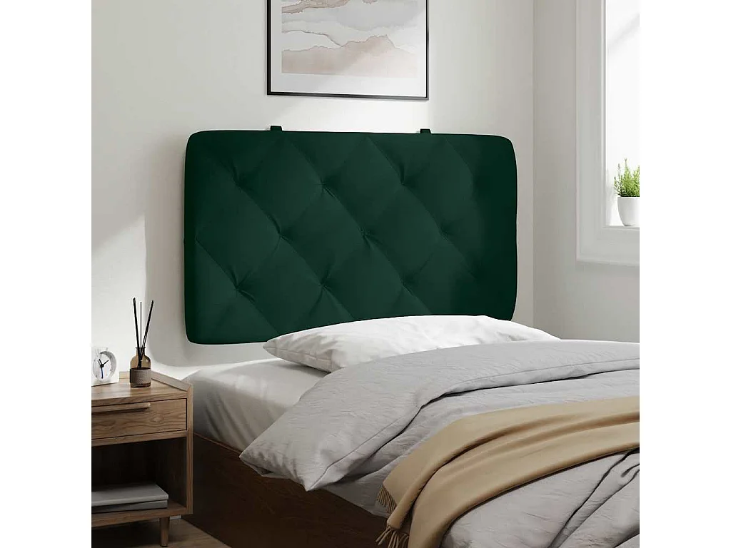 Cuscino Testiera Verde Scuro 90 cm in Velluto