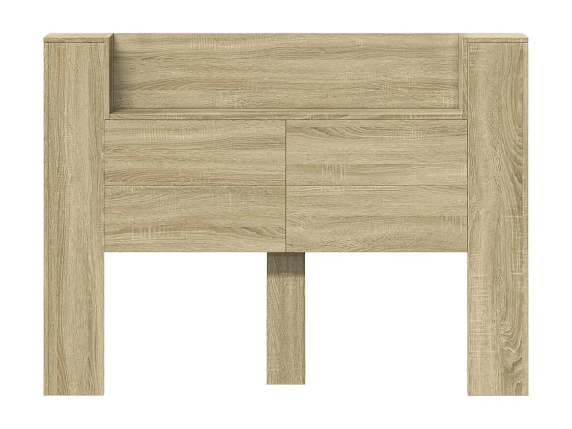 LED-Kopfteil mit Ablagen Sonoma-Eiche 140x16,5x103,5 cm