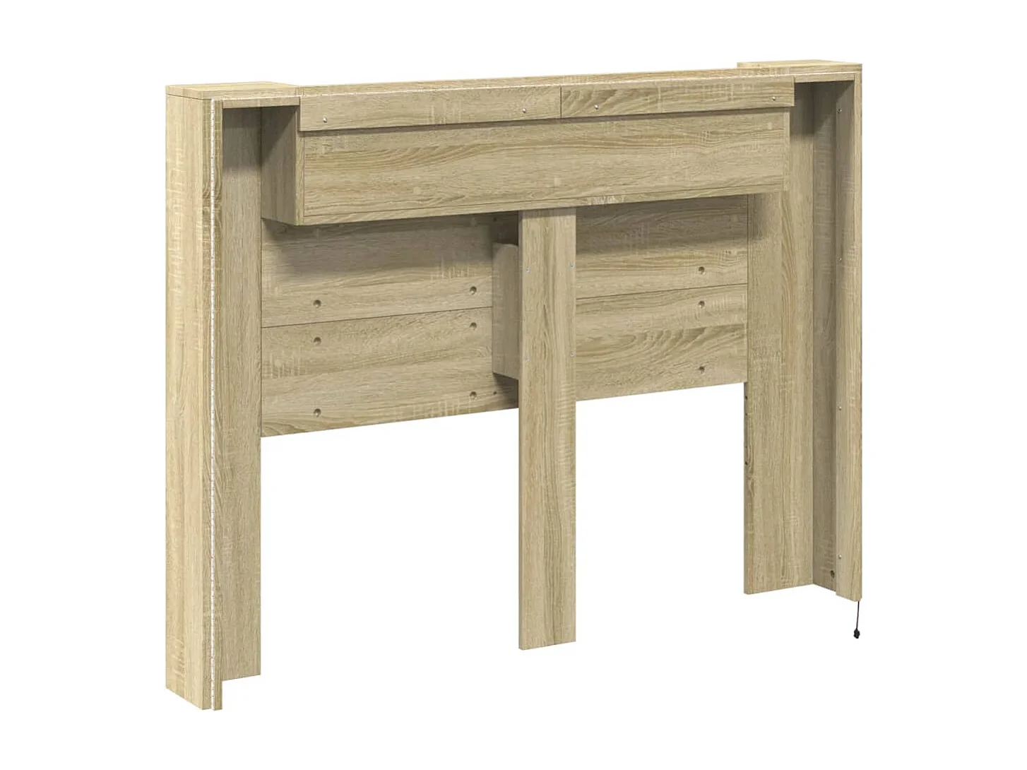 LED-Kopfteil mit Ablagen Sonoma-Eiche 140x16,5x103,5 cm