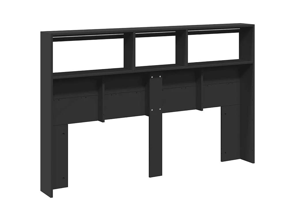 Armário de cabeceira com luzes LED 160x17x102 cm preto