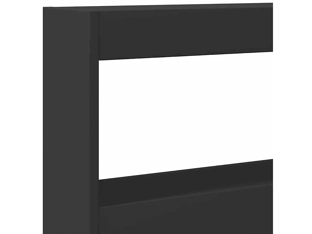 LED-Kopfteil mit Ablagen Schwarz 160x17x102 cm
