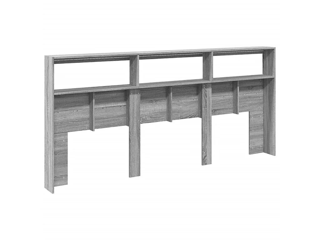 Armoire tête de lit avec LED sonoma gris 220x17x102 cm
