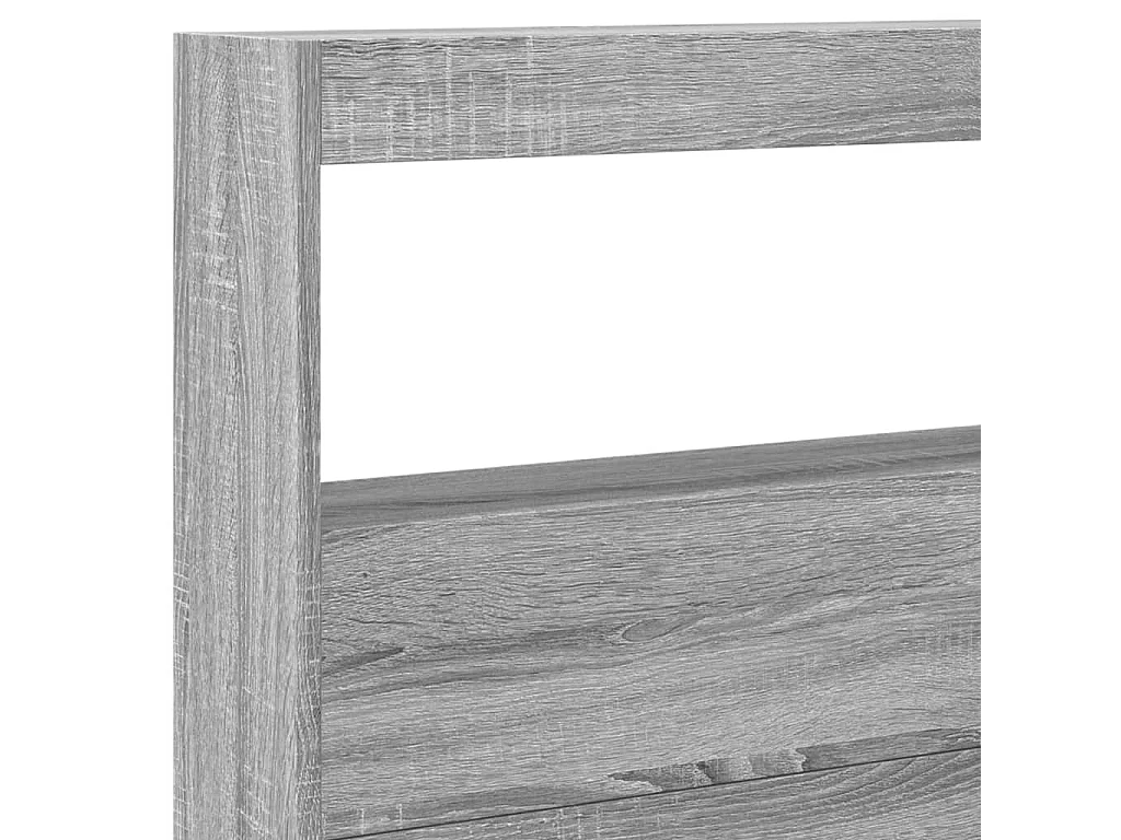 Armoire tête de lit avec LED sonoma gris 220x17x102 cm