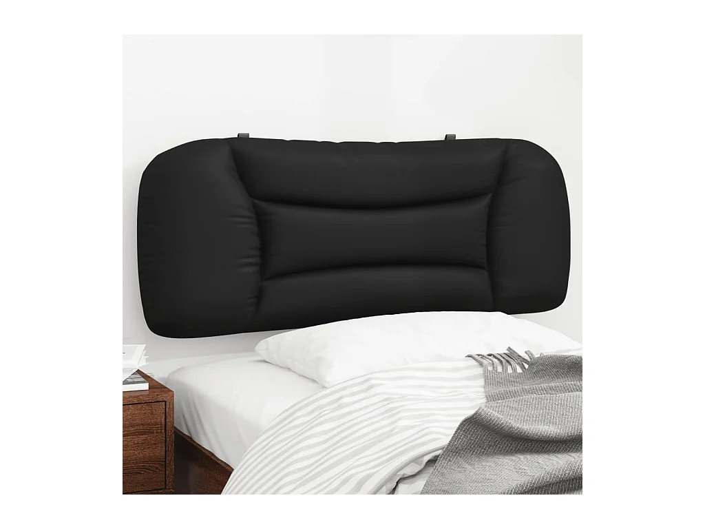 Coussin de tête de lit noir 100 cm similicuir
