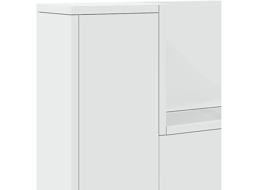 LED-Kopfteil mit Ablagen Weiß 200x16,5x103,5 cm