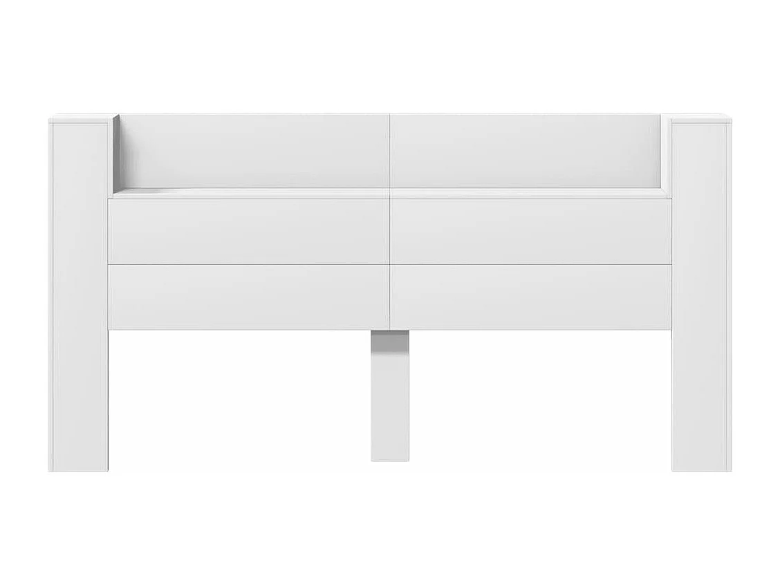 Hoofdbordkast met LED-verlichting 200x16,5x103,5 cm wit
