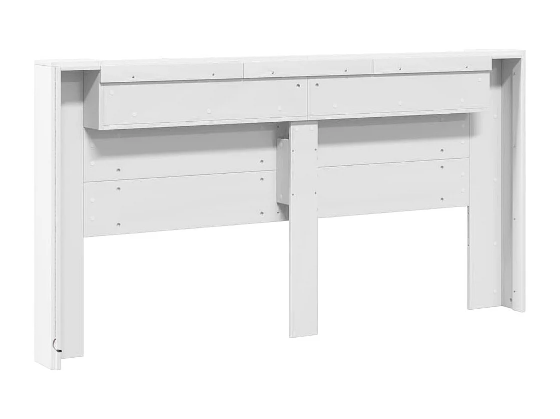 Hoofdbordkast met LED-verlichting 200x16,5x103,5 cm wit