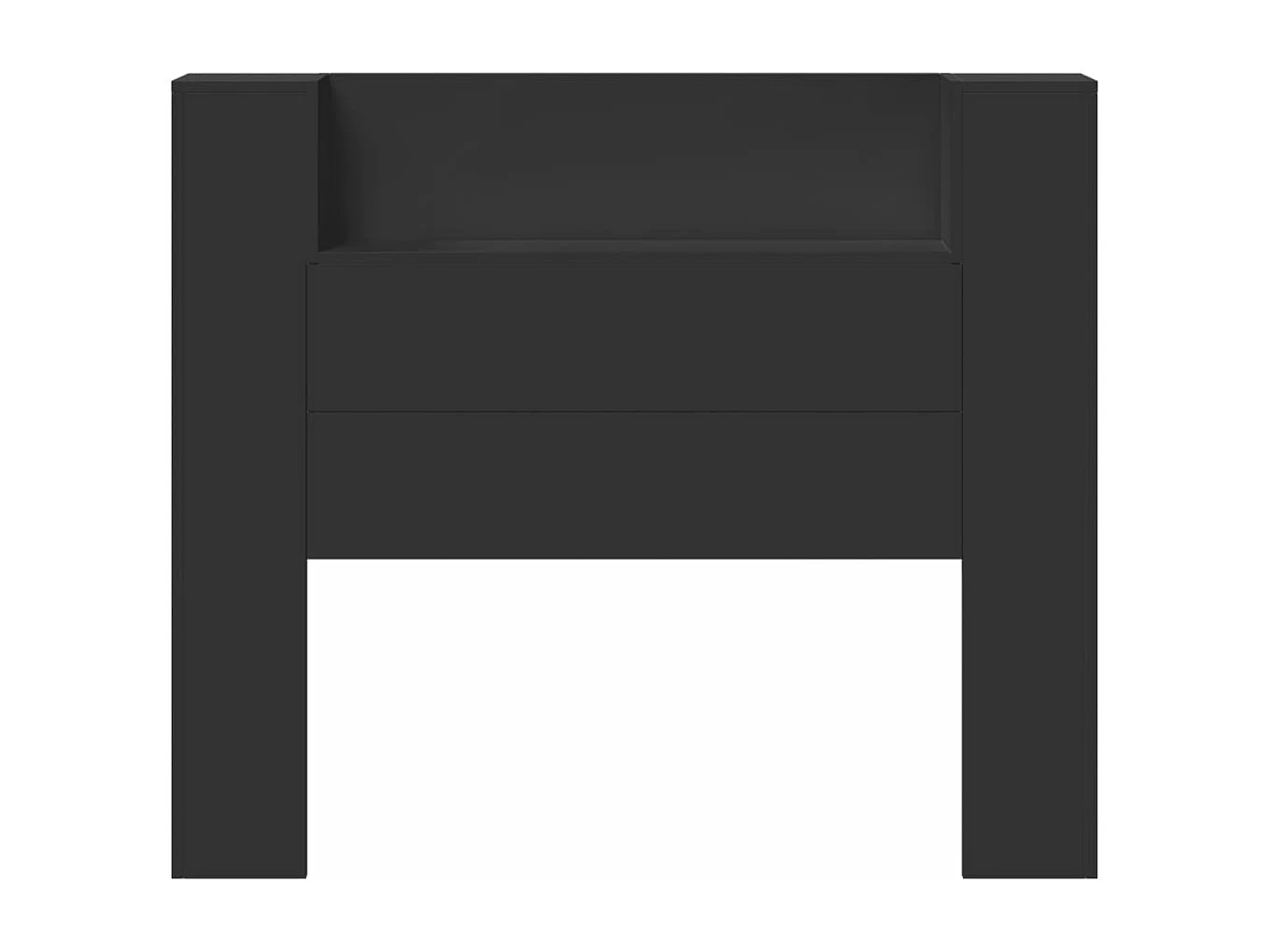 LED-Kopfteil mit Ablagen Schwarz 120x16,5x103,5 cm