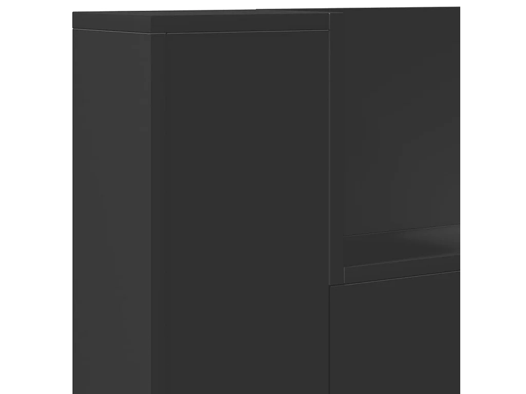 LED-Kopfteil mit Ablagen Schwarz 120x16,5x103,5 cm