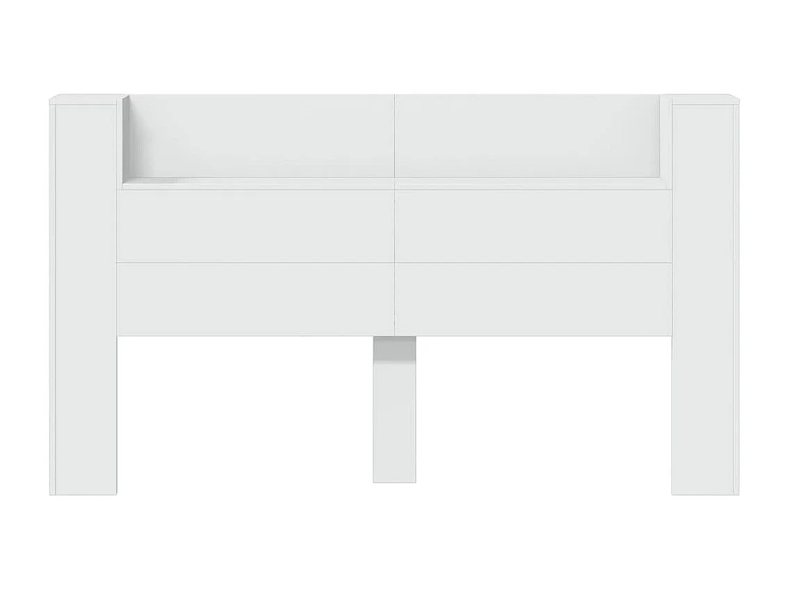 LED-Kopfteil mit Ablagen Weiß 180x16,5x103,5 cm