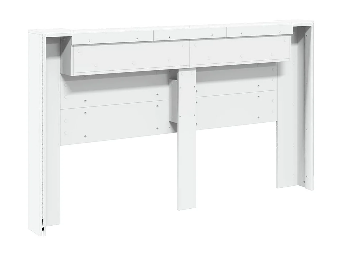 LED-Kopfteil mit Ablagen Weiß 180x16,5x103,5 cm