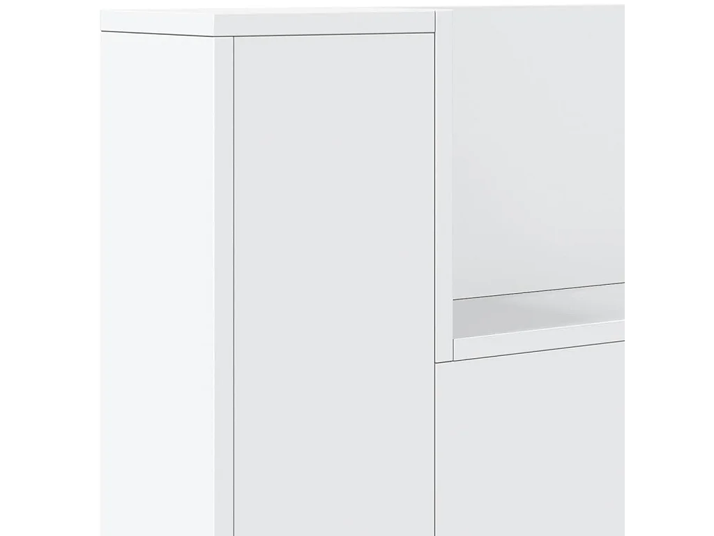 LED-Kopfteil mit Ablagen Weiß 180x16,5x103,5 cm