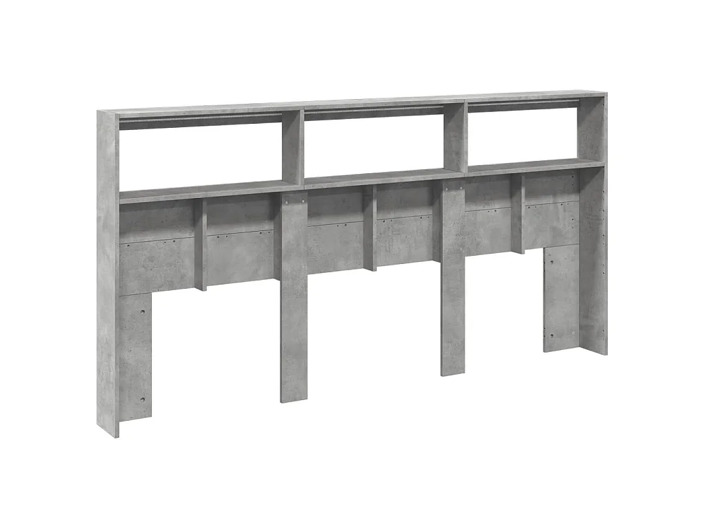 Cabecero de cama con luz LED gris hormigón 200x17x102 cm