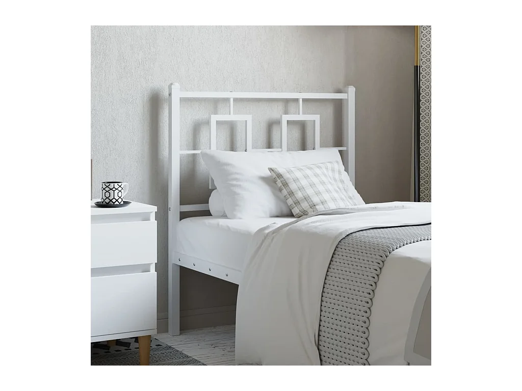 Tête de lit métal blanc 80 cm