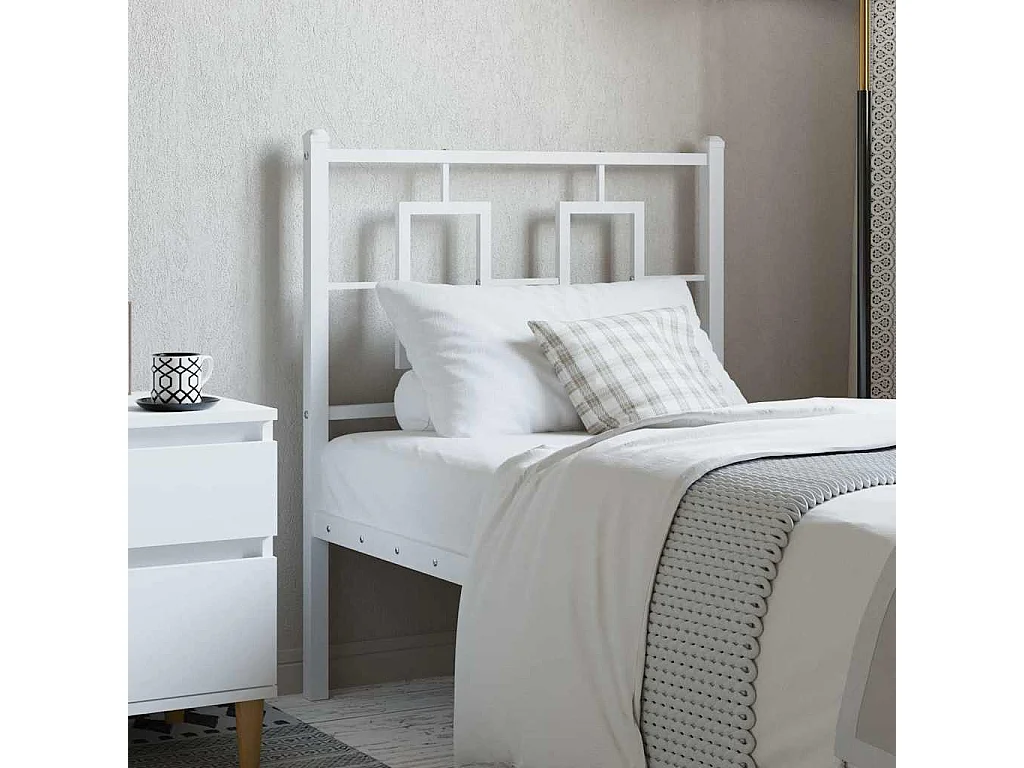 Tête de lit de remplacement métal blanc 80 cm