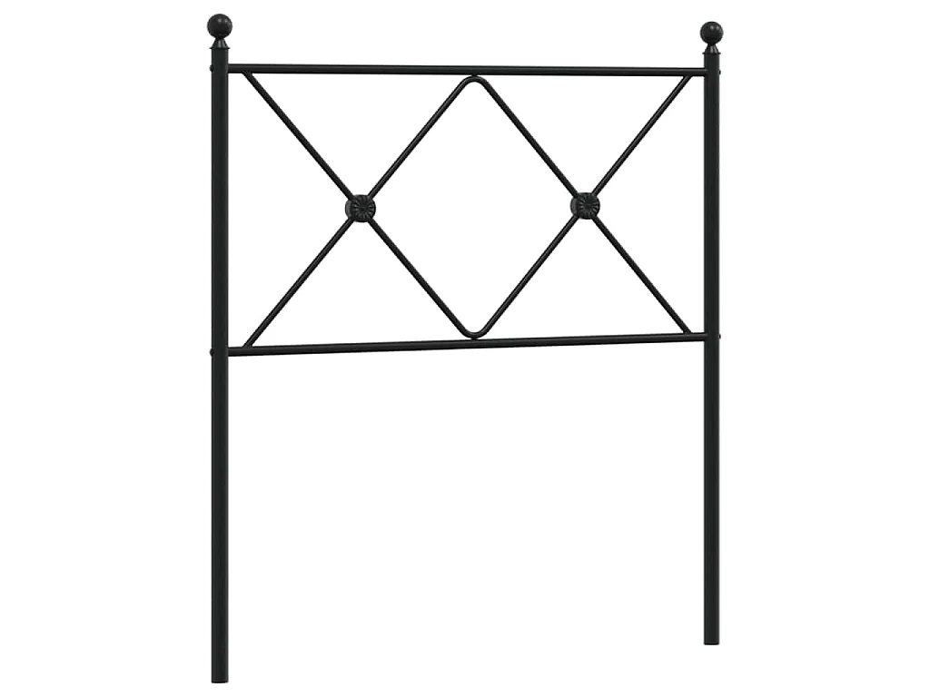 Vervangend hoofdbord 80 cm metaal zwart