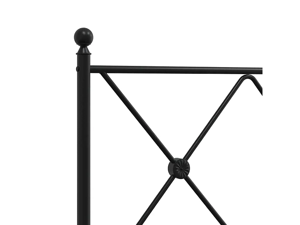 Vervangend hoofdbord 80 cm metaal zwart