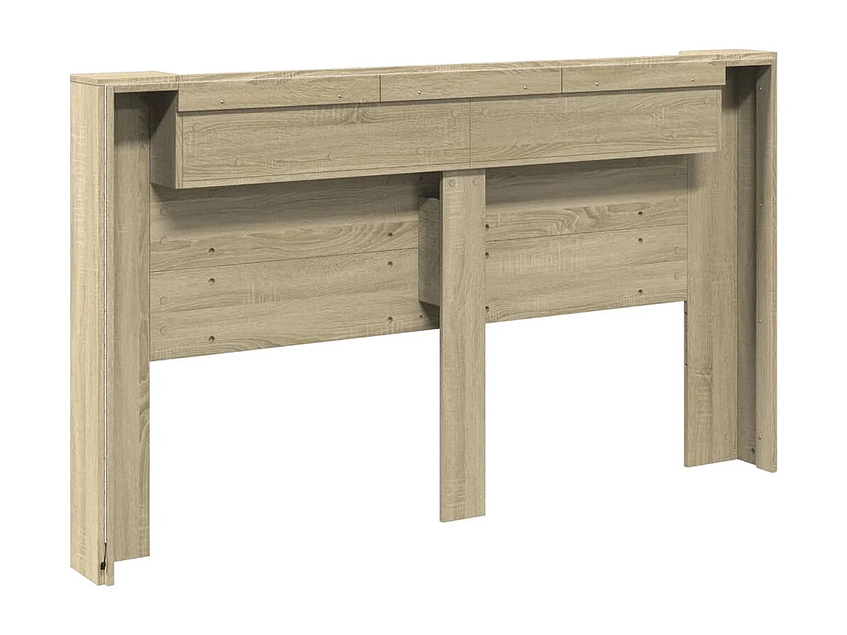 LED-Kopfteil mit Ablagen Sonoma-Eiche 180x16,5x103,5 cm