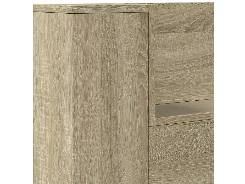 LED-Kopfteil mit Ablagen Sonoma-Eiche 180x16,5x103,5 cm