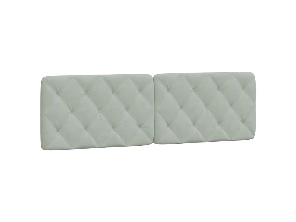 Almofadão de cabeceira 160 cm veludo cinzento-claro