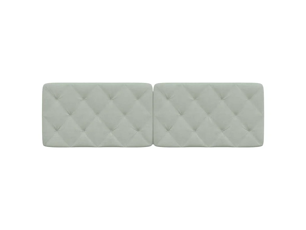 Almofadão de cabeceira 160 cm veludo cinzento-claro