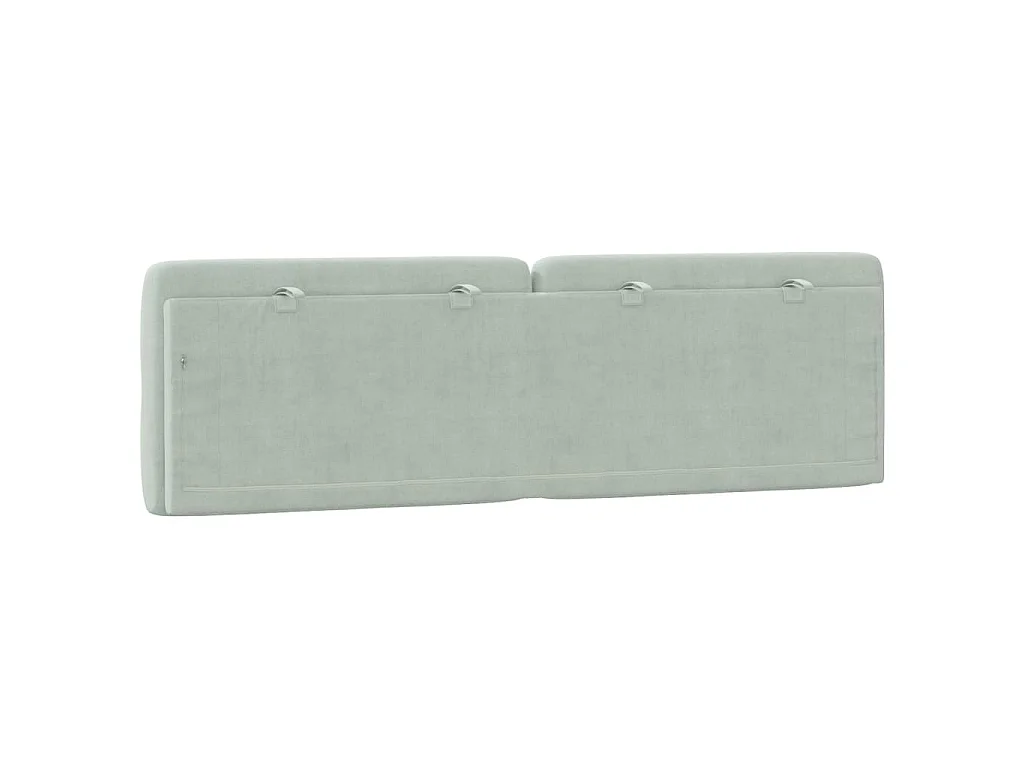 Almofadão de cabeceira 160 cm veludo cinzento-claro