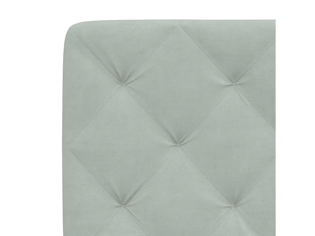 Almofadão de cabeceira 160 cm veludo cinzento-claro