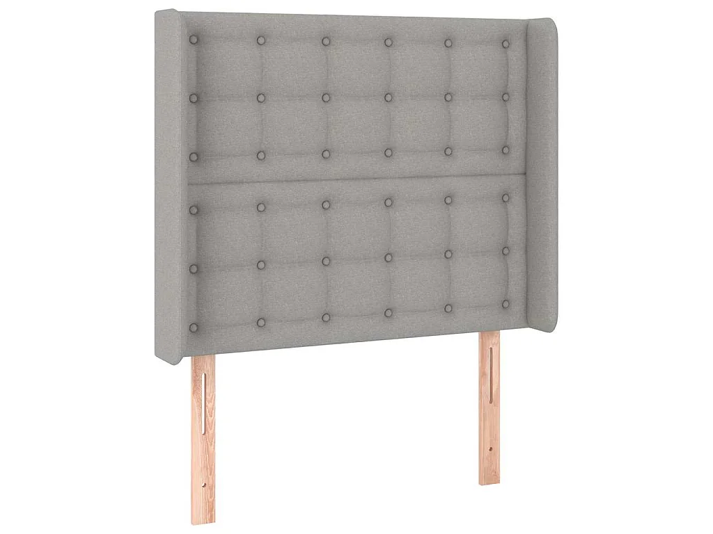 Testiera a LED Grigio Chiaro 83x16x118/128 cm in Tessuto