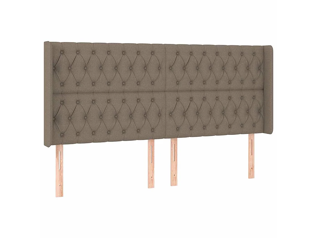 Kopfteil mit Ohren Taupe 183x16x118/128 cm Stoff