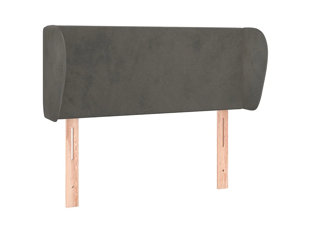 Cabeceira de cama c/ abas veludo 103x23x78/88cm cinzento-escuro